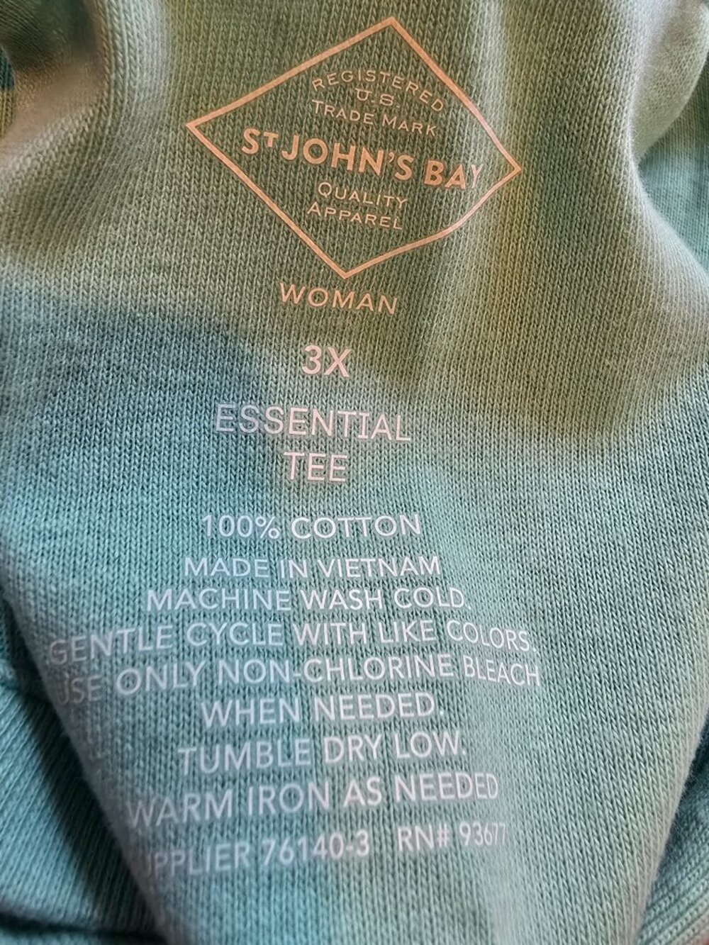 St. John's Bay V Neck Short Sleeve T-Shirt - 3 Pack Orange, Pink, Seafoam Green - Picture 5 of 5